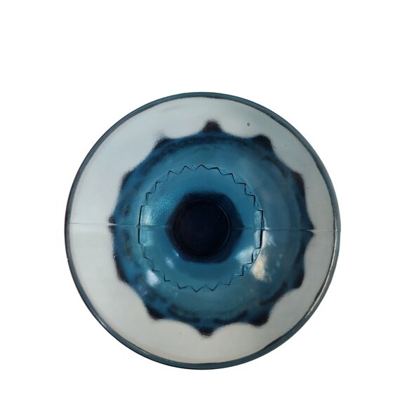 Tiffin Glass teal blue Kings Crown, Thumbprint pattern Vintage Blue  Dessert Dis - Picture 16 of 16